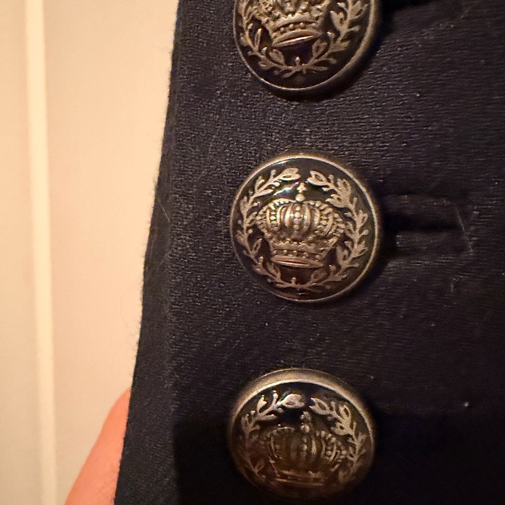 Juicy Couture Wool Navy Ruffle Blazer Jacket - Picture 6 of 6